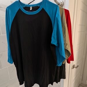 3 Raglan Shirts 2XL